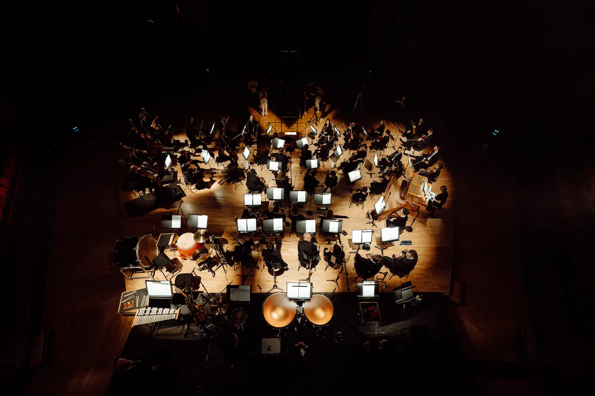 Orchestre en studio de mixage